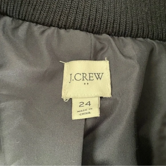 J Crew SZ 24 Village Coat Full Zip Wool Blend Pockets Mock Neck navy blue women - Picture 3 of 10